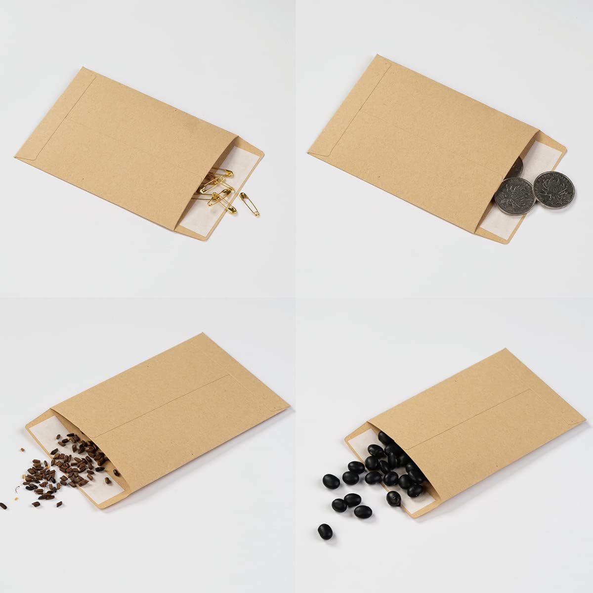 100 Pack Seed Envelopes Self-Adhesive Small Coin Envelopes Seed Storage Packets for Garden, Office or Wedding Gift (Dark Green, 3 1/4 ×4 1/2 inches)