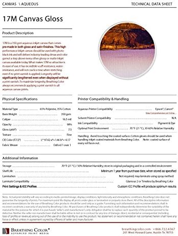 17M Gloss 36in x 75ft 17mil Thickness, Designed For You to Print and Stretch Without Varnishing in Between. Compatible With Most Roll Fed Epson, Canon, HP Printers