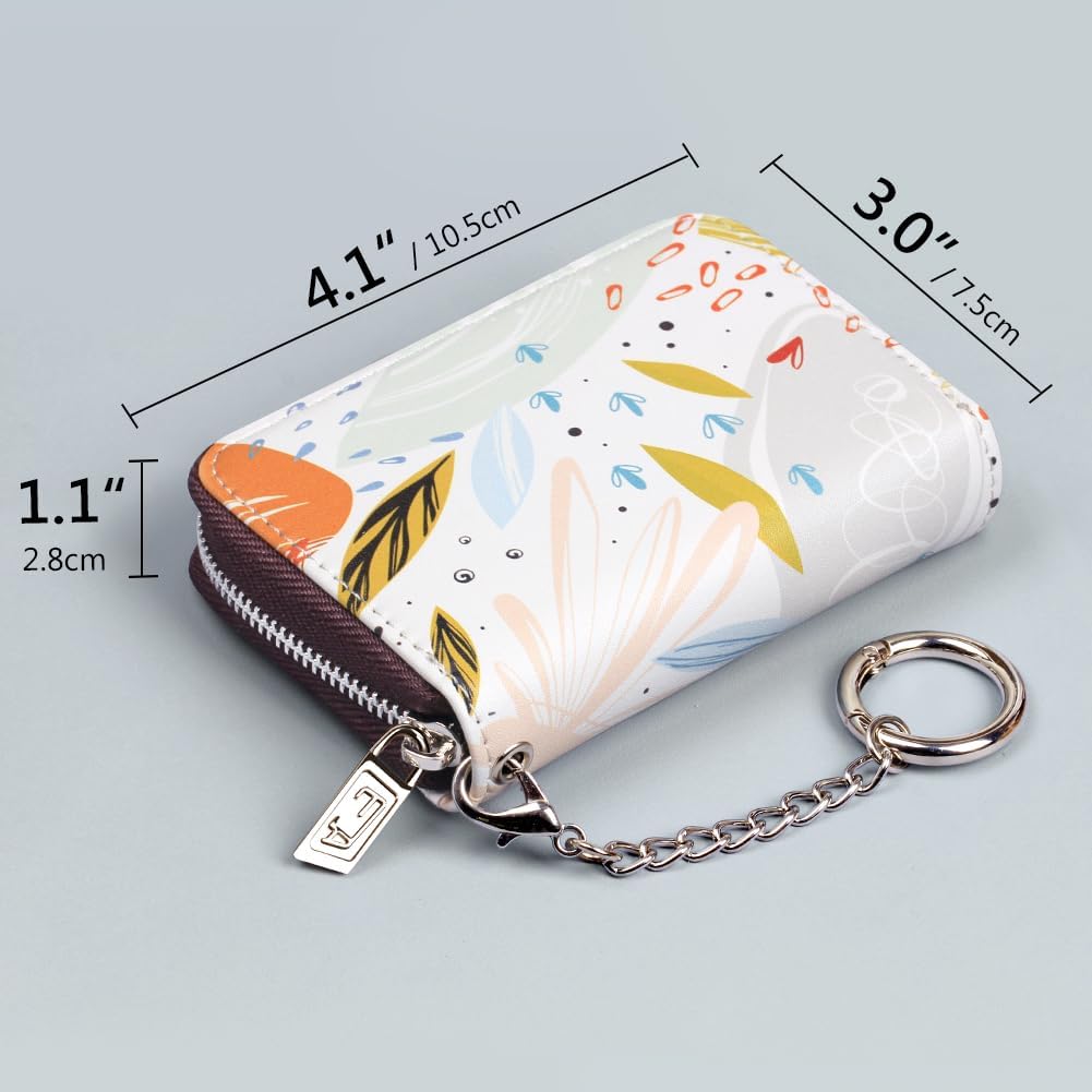 FurArt Zipper Wallet Women, RFID Blocking Credit Card Wallet, Business Card Holder, Compact Size KeyChain Wallet