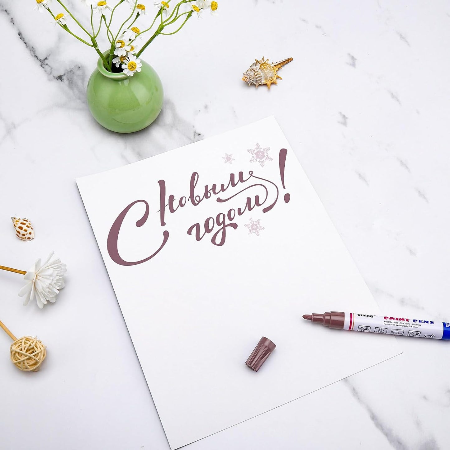 Brown Paint Markers, 5 Pack Oil-Based Waterproof Quick Dry Permanent Paint Pen Set for Rocks Painting, Wood, Fabric, Plastic, Canvas, Glass, Mugs, Metal, Tire, Stone, DIY Craft