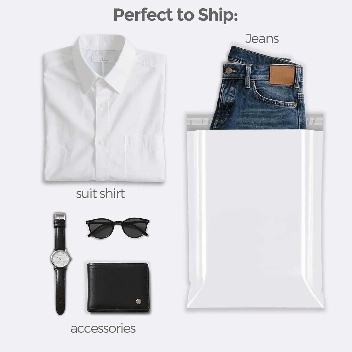 Fuxury 500 Pack Poly Mailers 10x13 Inch,Shipping Bags Bulk for Clothes,Self Seal Mailing Bags, Strong Adhesive Shipping Envelopes for Small Business,White