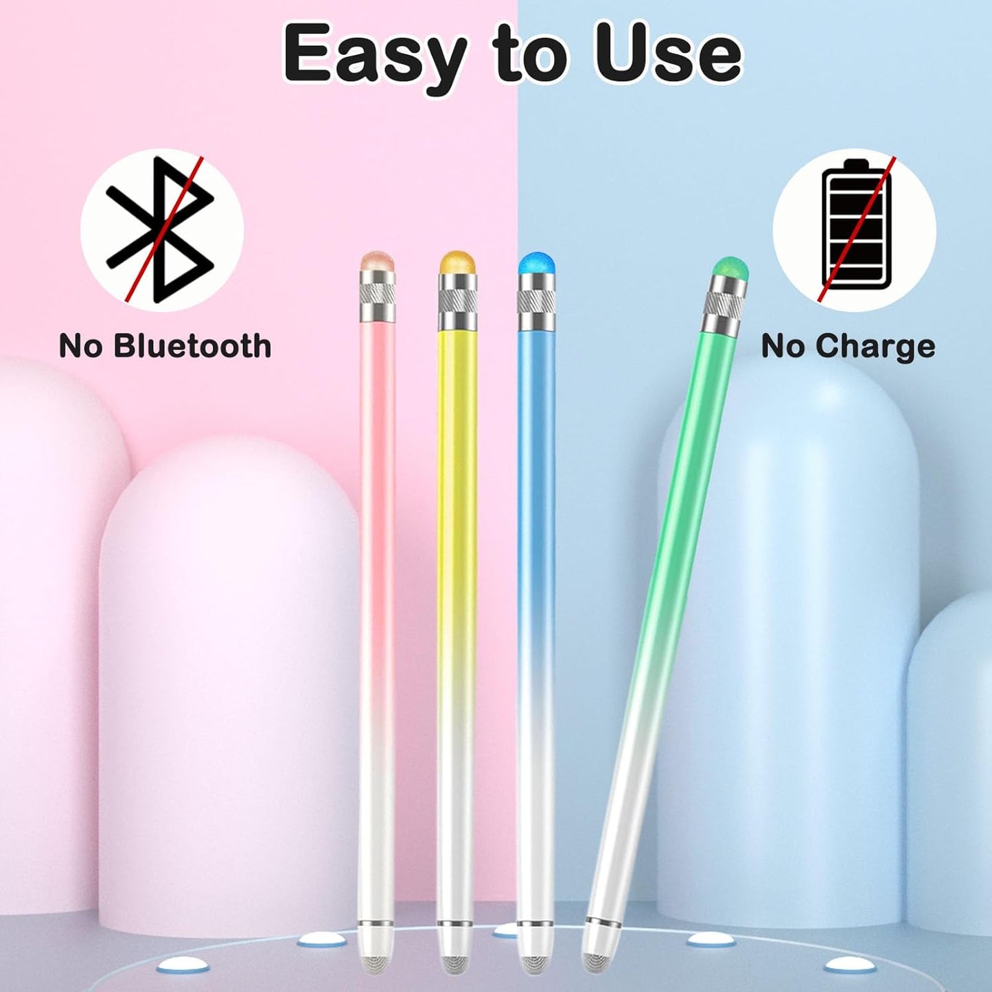 2 in 1 Active Stylus Pen for iPad High Sensitivity & Precision Tablet Pencil 2 Pack iPad Stylus Pen with 4 Extra Tip,Capacitive Stylus Pen for Touchscreen for Most Touch Screen Devices