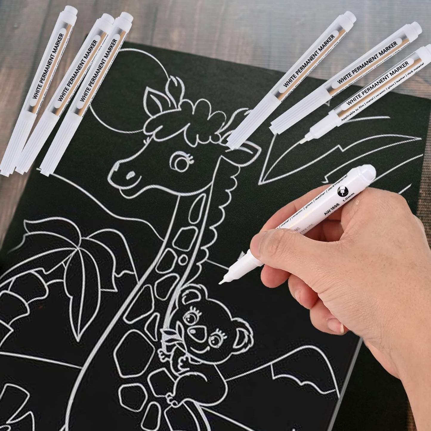 Goldge 40 Pack White Acrylic Paint Markers Set | White Paint Pen for Metal, Glass, Wood, Canvas, Stone, Ceramic | Quick-Drying, Waterproof, Multi-Surface DIY Art & Crafts