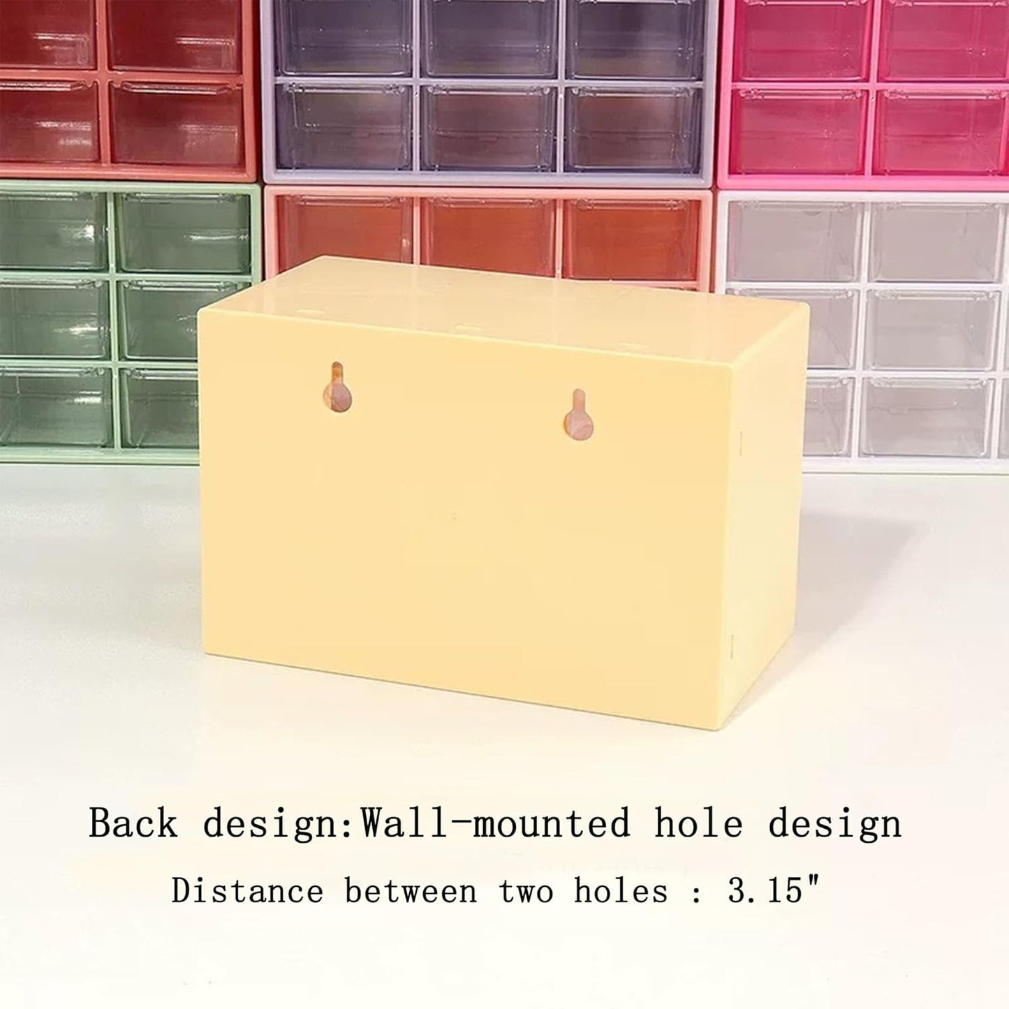 Feadily 2PCS Small Drawer Organizer for Desk, Desktop Drawer Organizer with 9 Clear Drawers, Plastic Desktop Storage Drawers 7.1 Inch x 3 .9 Inch x 4.7 Inch, Yellow
