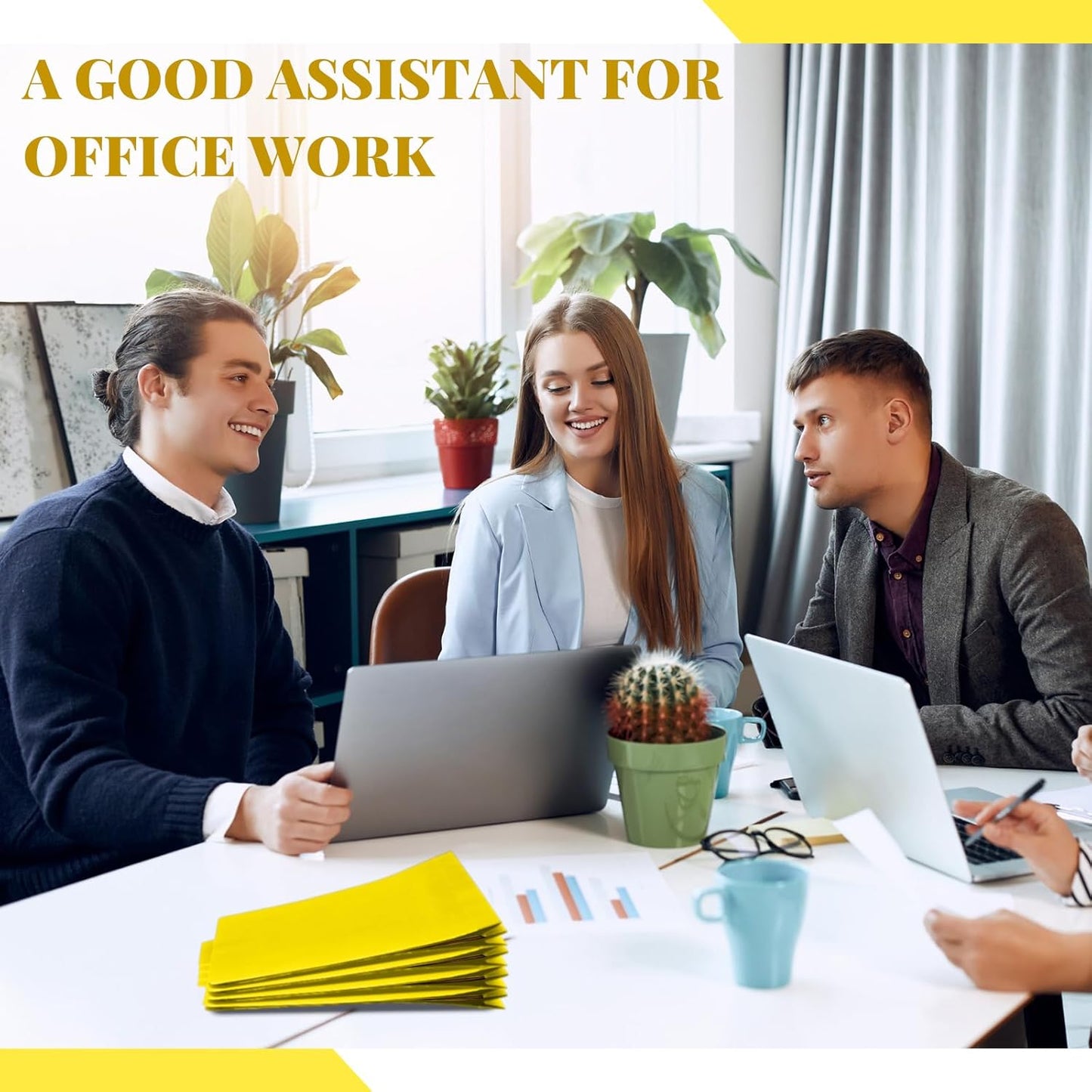 12 Pcs Classification Folders Letter Size, 1 Divider Pressboard File Folder with Fasteners, Expanding File Organizer Bulk for Teachers, Clergy, Office, Church, Christmas Donations (Yellow)