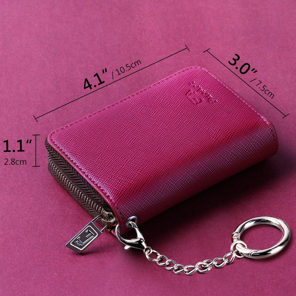 FurArt Zipper Wallet Women, RFID Blocking Credit Card Wallet, Business Card Holder, Compact Size KeyChain Wallet