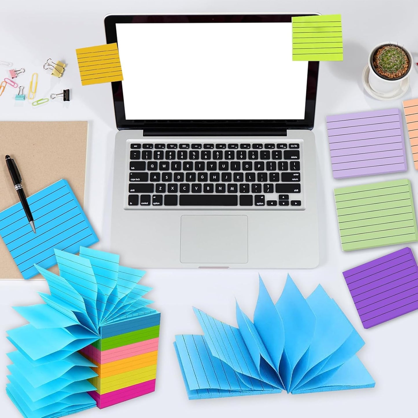 15 Pads Pop Up Sticky Notes,15 Bright Colors Self-Stick Notes Pads with Lines,1500 Sheet Lined Sticky Notes 3x3 Inch Pop up Refills,Clean Removal,Assorted Pastel Colors,100 Sheets/Pad