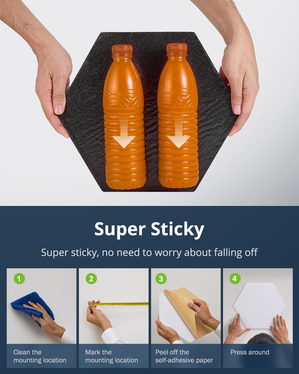 12 Pack Acoustic Panels Sound Absorbing, Self Adhesive Sound Proof Panels, Hexagon High Density Sound Deadening Panels, 12"X10"X0.4" Wall Decor for Bedroom,Home,Studio,Office(Black)