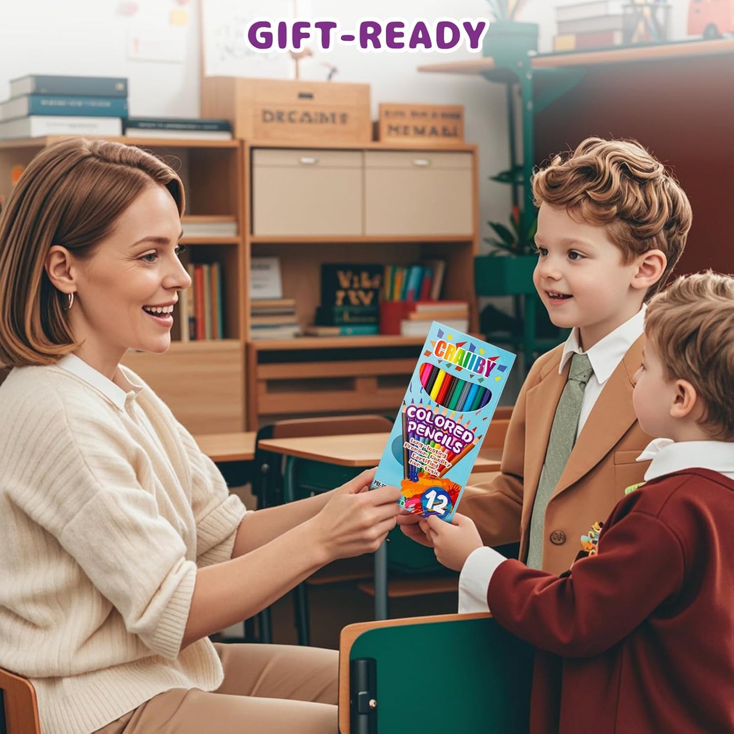 Premium Colored Pencils, Soft Core, 288 Count (Pack of 24), 12 Colors Pre-sharpened Color Pencils Bulk, Back to School Supplies, Classroom Prizes