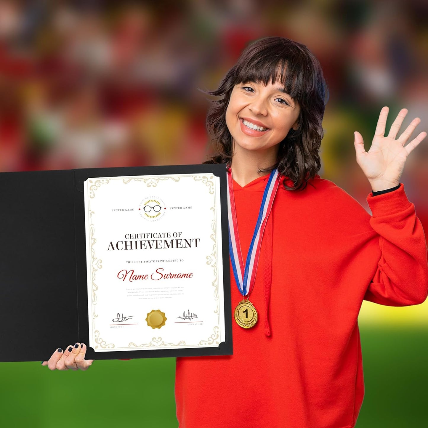 GNL Certificate Holders - 50 Packs Black Diploma Holders, Certificate Covers with Gold Foil Border, for Letter Size 8.5 x 11 Certificate Paper, Award, Graduation, Documents