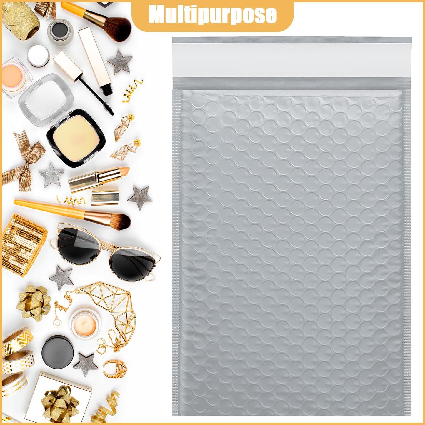 10.5in x 15in Bubble Mailer, Gray Poly Mailer, Padded Envelope, Shipping Envelope, Waterproof, Self-Sealing, For Small Business, Shipping, Mailing, Boutique Packaging(10PCS)