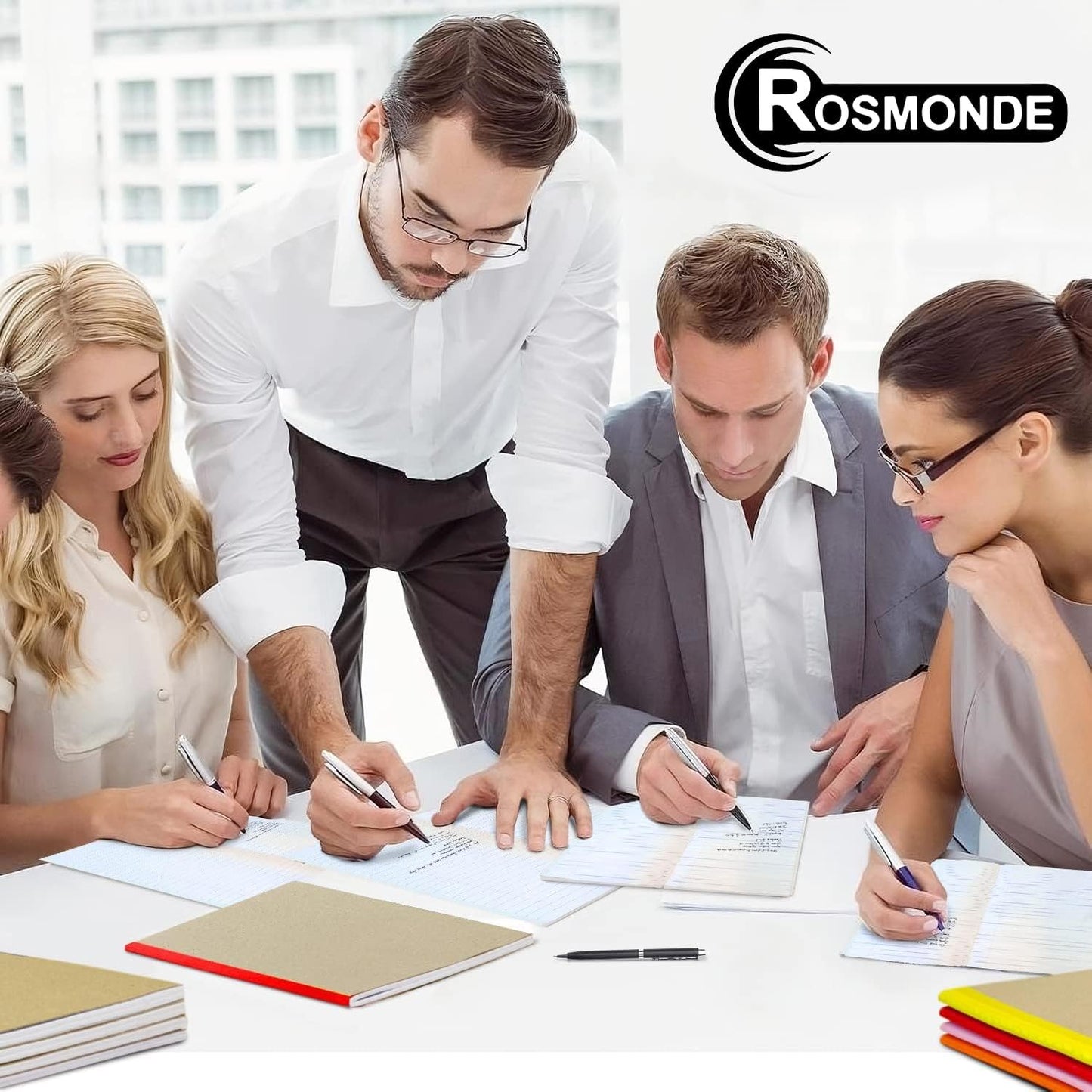 12 Pack Kraft Journals Bulk, 8 x 5.7, Extra Pages - 120 Pages (60 Sheets), Wide Ruled, No Bleed Thick Paper, Small Composition Notebook for School, Lined Kraft Travel Notebook, Rainbow Spines