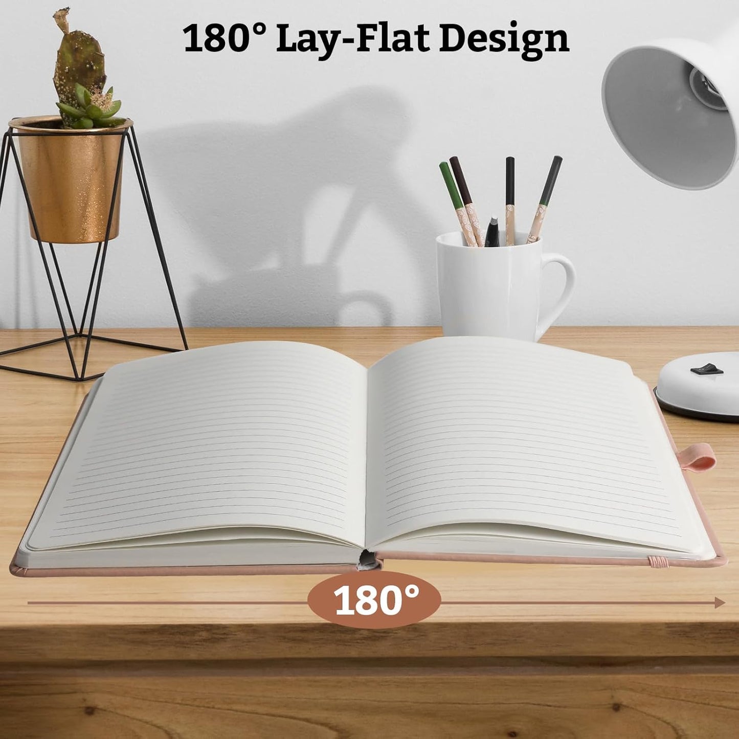 Hardcover Lined Bullet Dotted Journal Notebook, A5 140 192 Pages 100 120Gsm Paper College ruled for School,Work,Travel,and Daily Planning,5.7''*8.3'' (6, Blush, A5 Lined)