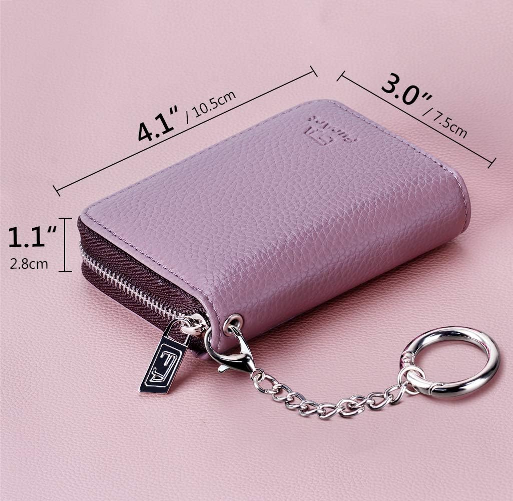 FurArt Zipper Wallet Women, RFID Blocking Credit Card Wallet, Business Card Holder, Compact Size KeyChain Wallet