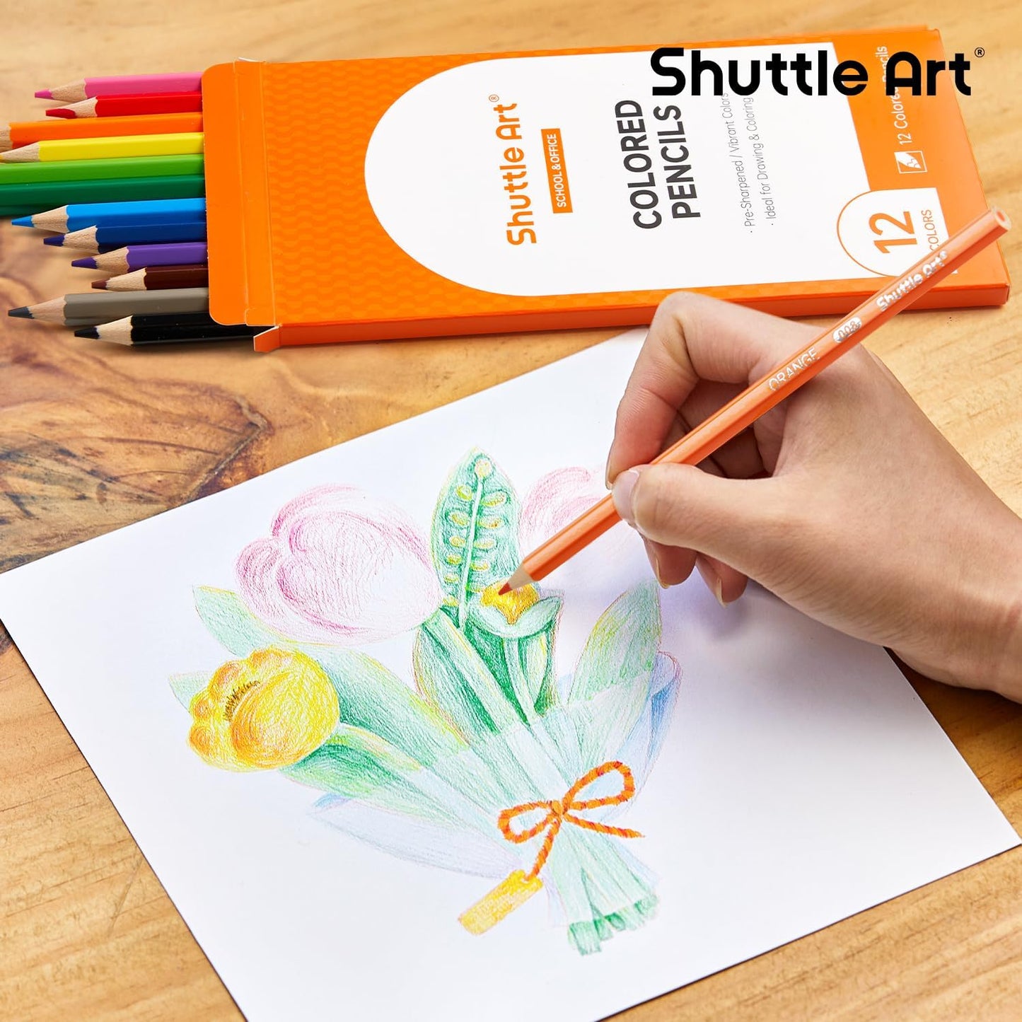 Shuttle Art 720 Colored Pencils Bulk, 12 Vibrant Colors, Pack of 60, Pre-sharpened Coloring Pencils, Wood Colored Pencil for Kids Teachers, Classroom Essentials, Back to School Supplies