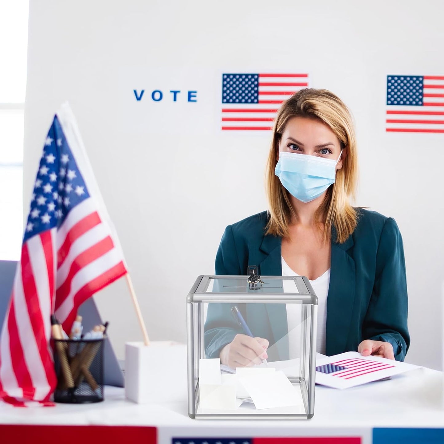 2 Pcs 10 x 10 x 10 in Acrylic Donation Raffle Box with Slot & Lock, Large Clear Ballot Offering Suggestion Ticket Container for Fundraising Drawing Tip Jar Voting (Clear)