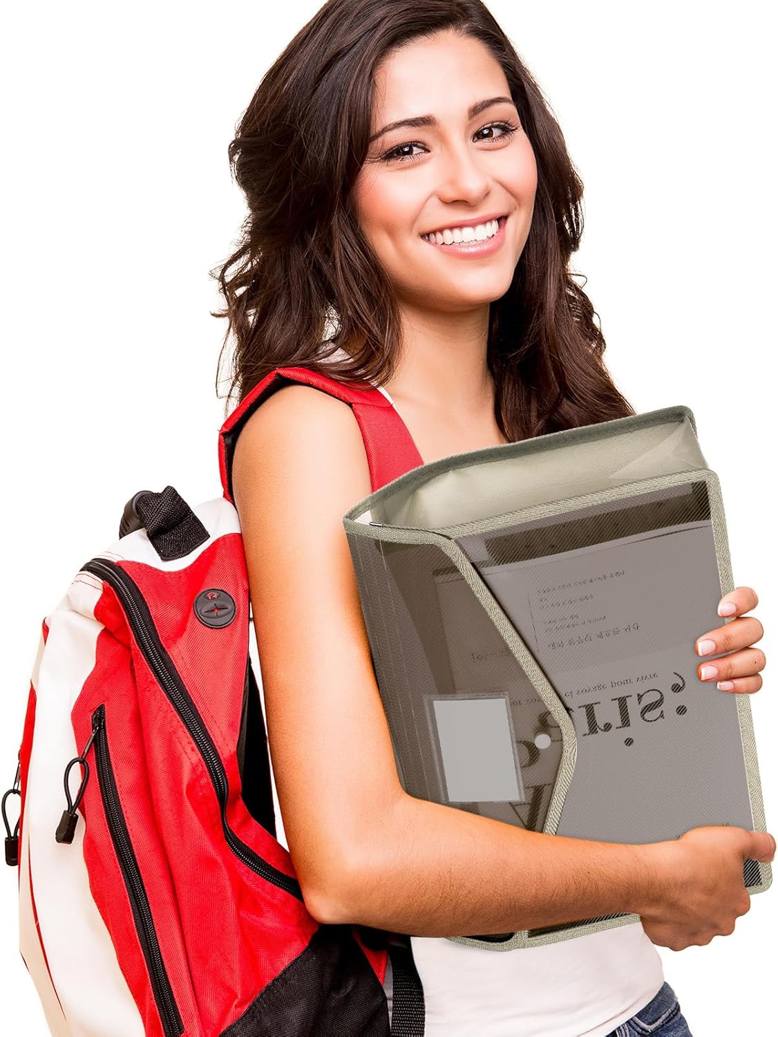 10 Pieces Plastic File Folders Envelope Expanding File Wallet Organizer Documents Folder with Snap Closure and Pocket, A4 Size Waterproof Transparent Pouch(Khaki,Horizontal)