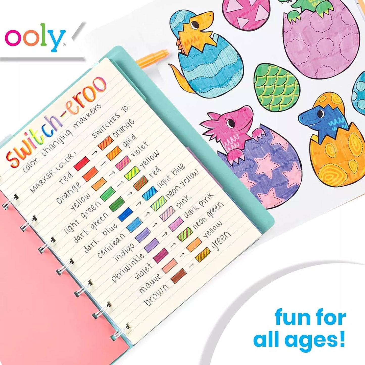 Ooly 12 Pack Switch-eroo Color Changing Markers, Dual Tip Markers for Kids, Double Ended Chisel Tip Marker Set Great for Art Back to School Supplies, Drawing and Stationery Sets