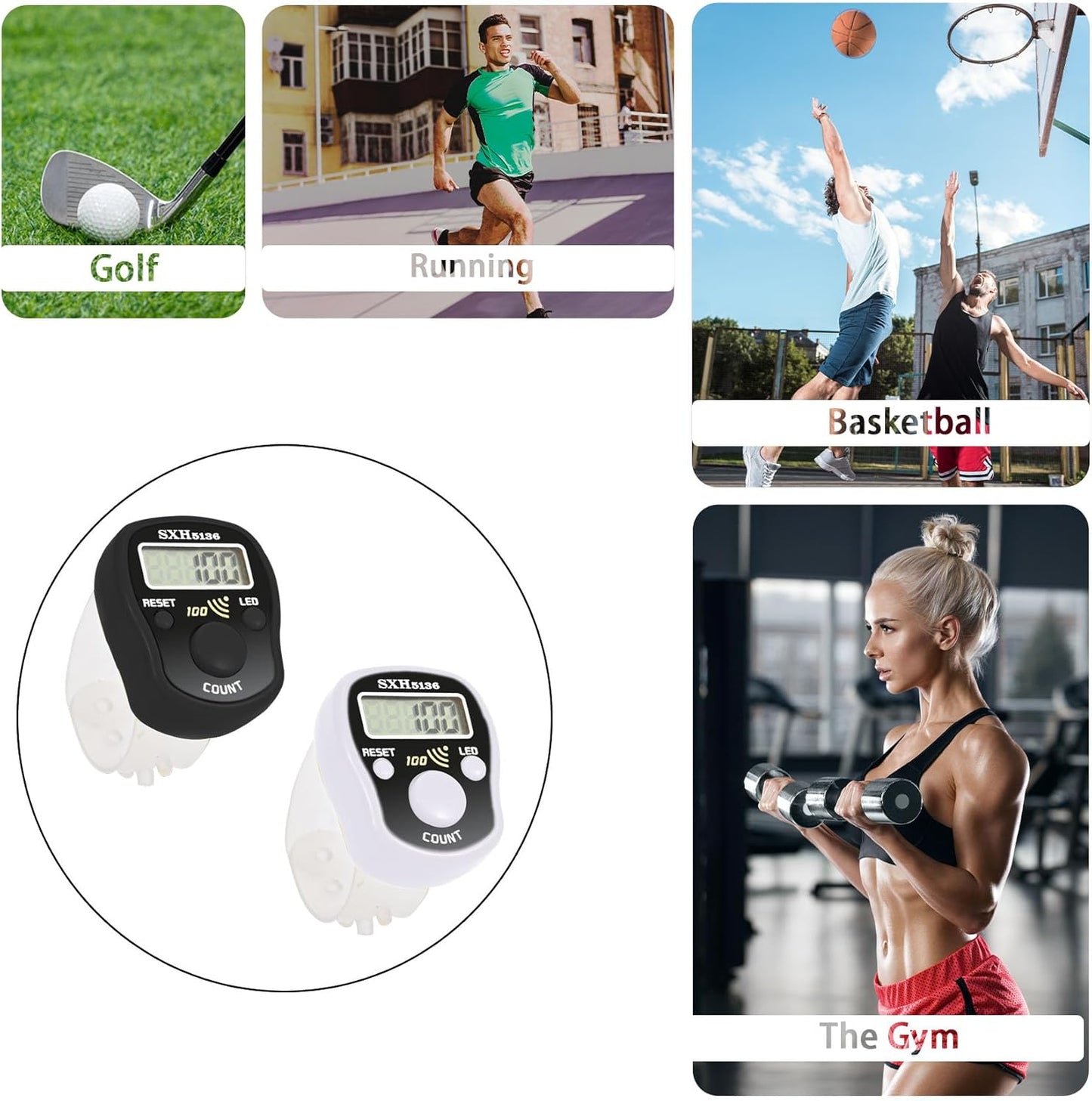 Finger Counter Click Manual Digital clicker, 5pack Stitch Tally Knitting Counters Led Re-settable Digits Pitch Electronic LCD Display finger Number Counter Fr Row, People, Score, Inventory,Crochet