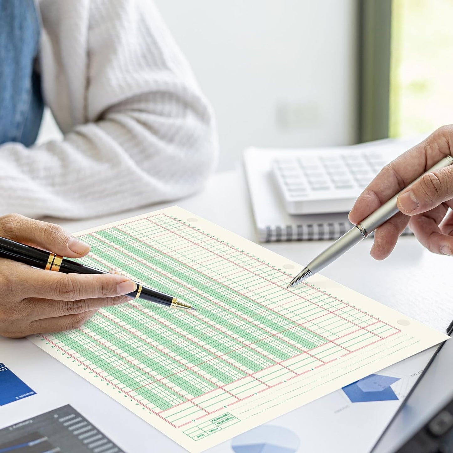 gisgfim 2 Pads 100 Sheets Columnar Analysis Pad 3 Hole Punch Accounting Ledger Book 8-1/2 x 11 Ledger Paper Pad Double Page Format Columnar Pads for Business Bookkeeping & Data(6 Column Ledger)