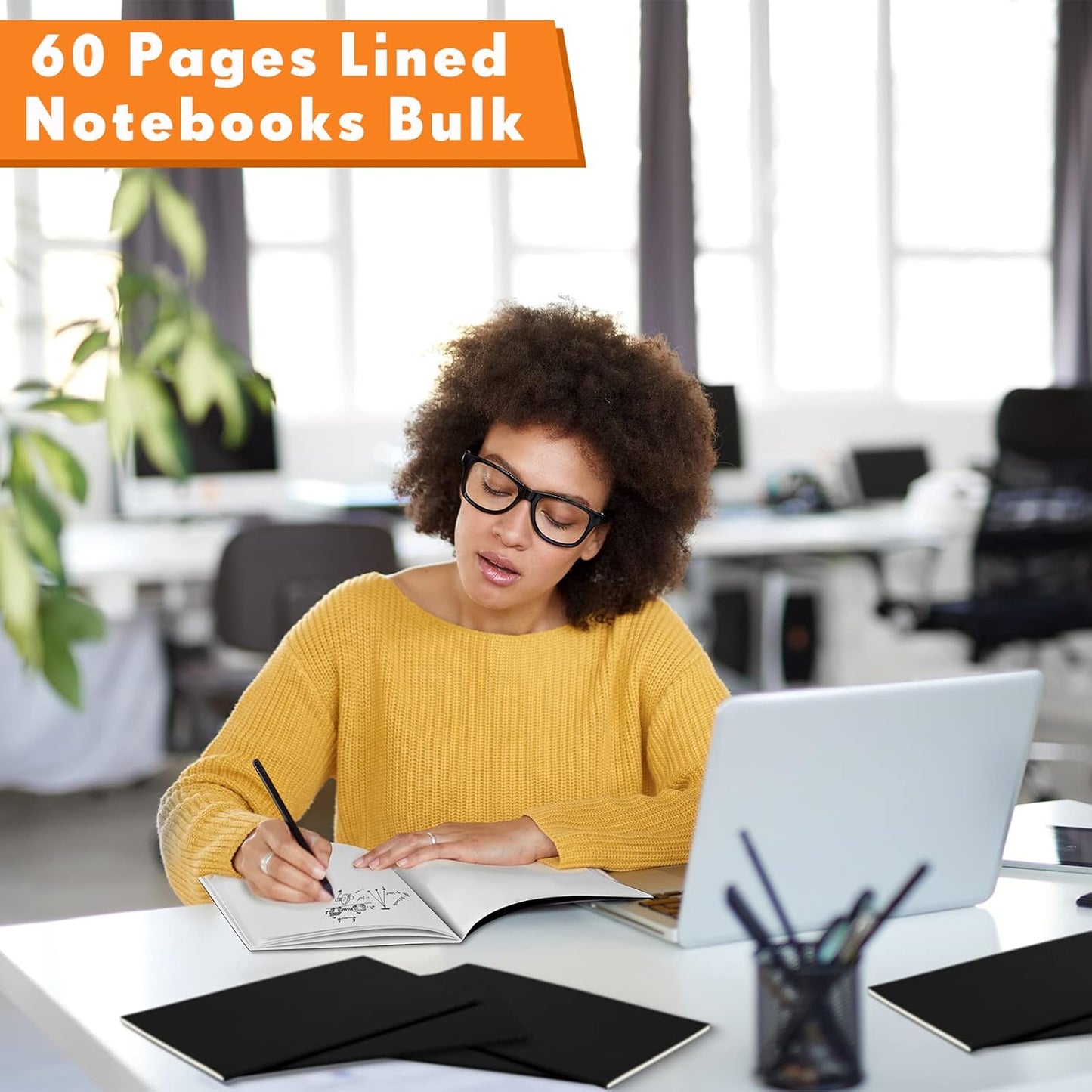 100 Pcs Kraft Notebook Journals 5.5 Inch x 8.3 Inch A5 Softcover Notebooks Bulk for Writing Sketch Office Notepad with 60 Pages 30 Sheets (Multicolor,Lined)(Black,Unlined)