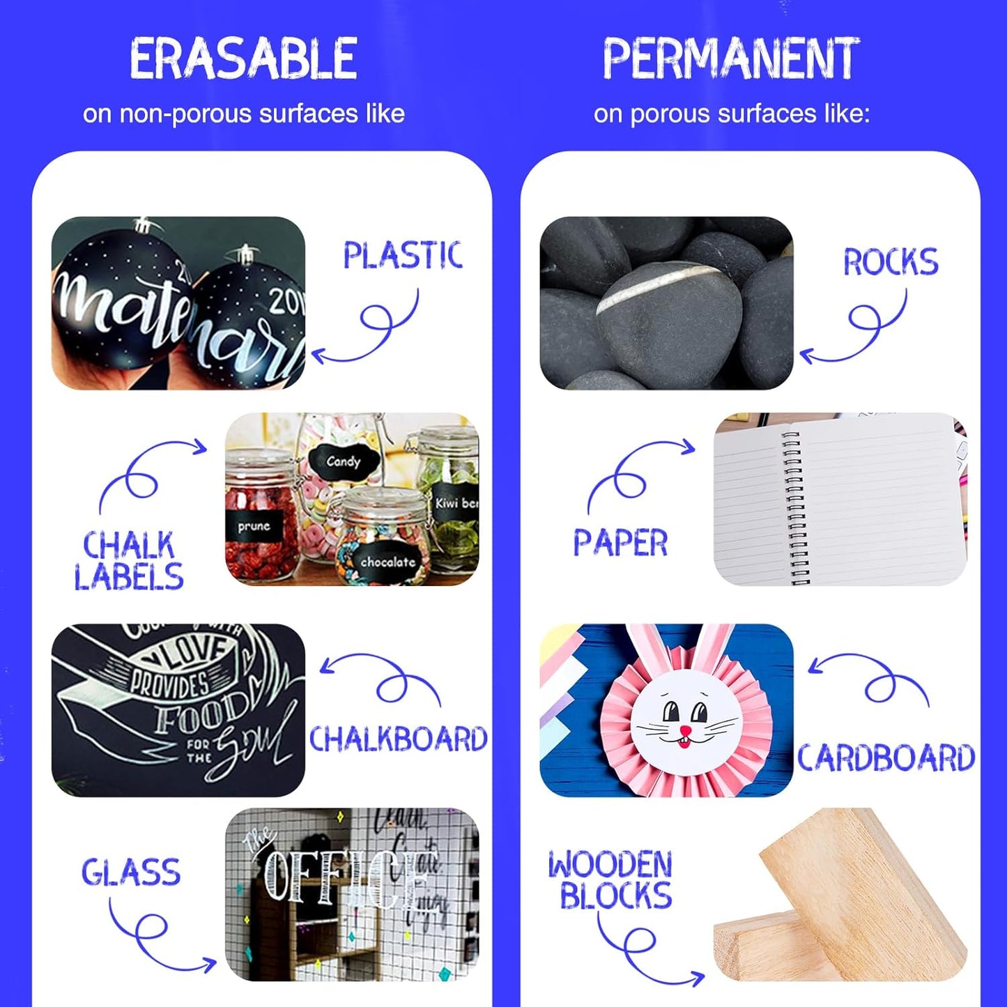 Window Chalk Markers for Cars 5 Pack Washable,White Paint Jumbo Liquid Chalk Marker with 15mm Thick Tips, Big Chalkboard Markers, Car Window Paint Markers Pen for Glass, Auto, Bistro, Mirror, Poster