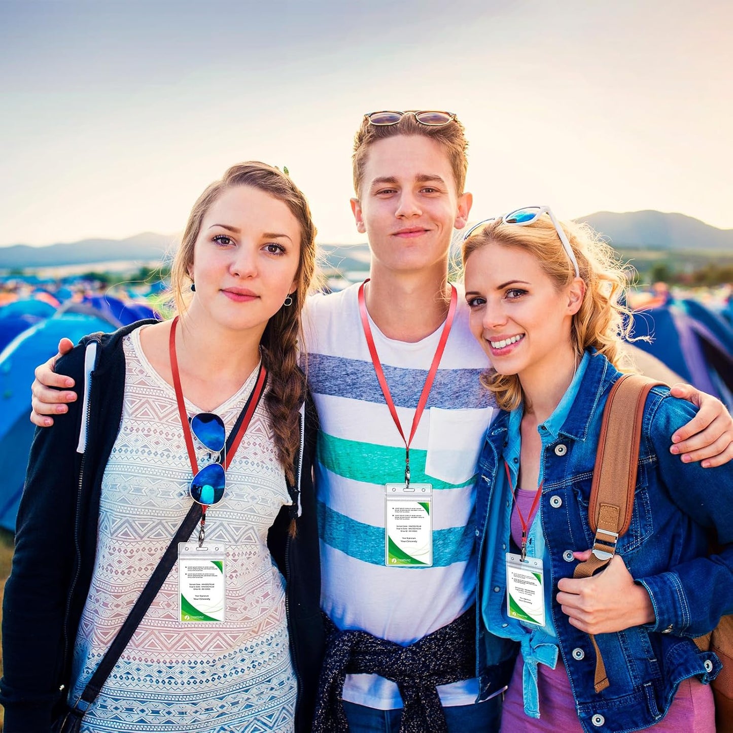 Fumete 100 Sets Name Tag Lanyards with ID Badge Holder Durable Clear Cruise Teacher Lanyards with Plastic Waterproof ID Badge Holders Bulk for Adults Teacher School Office Ship Cards(Red)