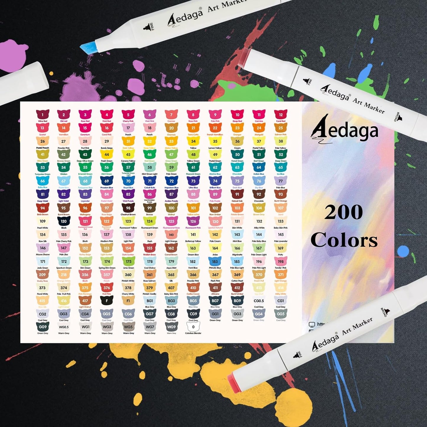 YHC 200 Colors Alcohol Markers for Artists, Free APP for Coloring, Dual Tips Alcohol-Based Markers for Drawing,Painting and Sketching, Great Gift Idea for Kids and Adults