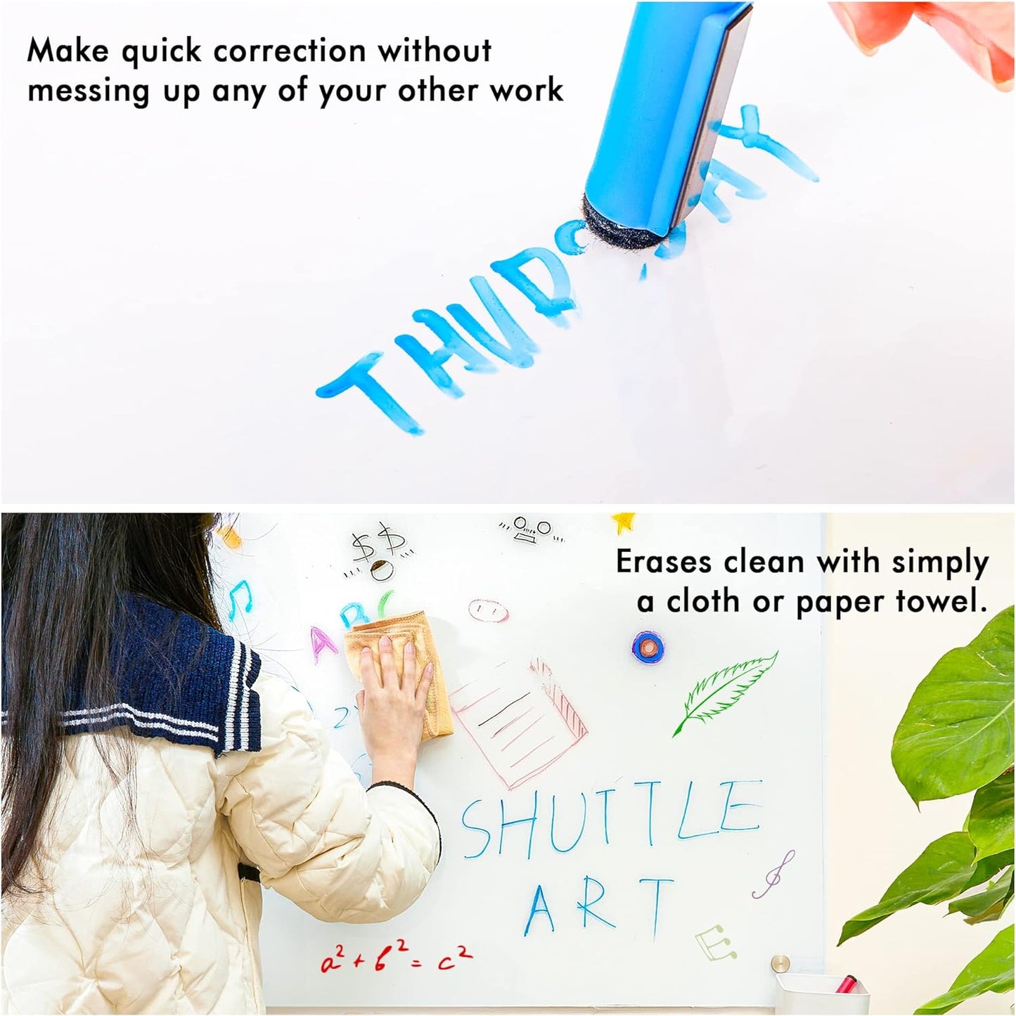 Shuttle Art Dry Erase Markers, 25 Pack 20 Colors Whiteboard Markers,Bundled with 5 Extra Black, Fine Tip Markers for Kids,Perfect for Writing on Dry-Erase Surfaces,School Office Supplies