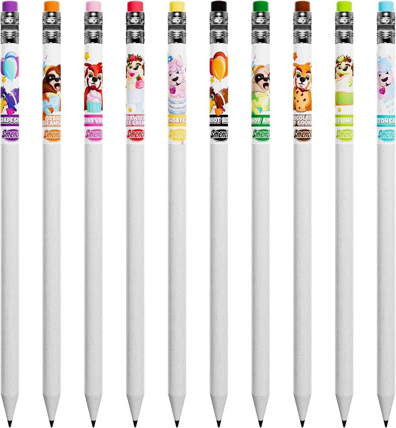 Party Smencils - Patented Gourmet Scented Graphite HB #2 Pencils made from Recycled Newspapers, 10 Count, Gifts for Kids, School Supplies