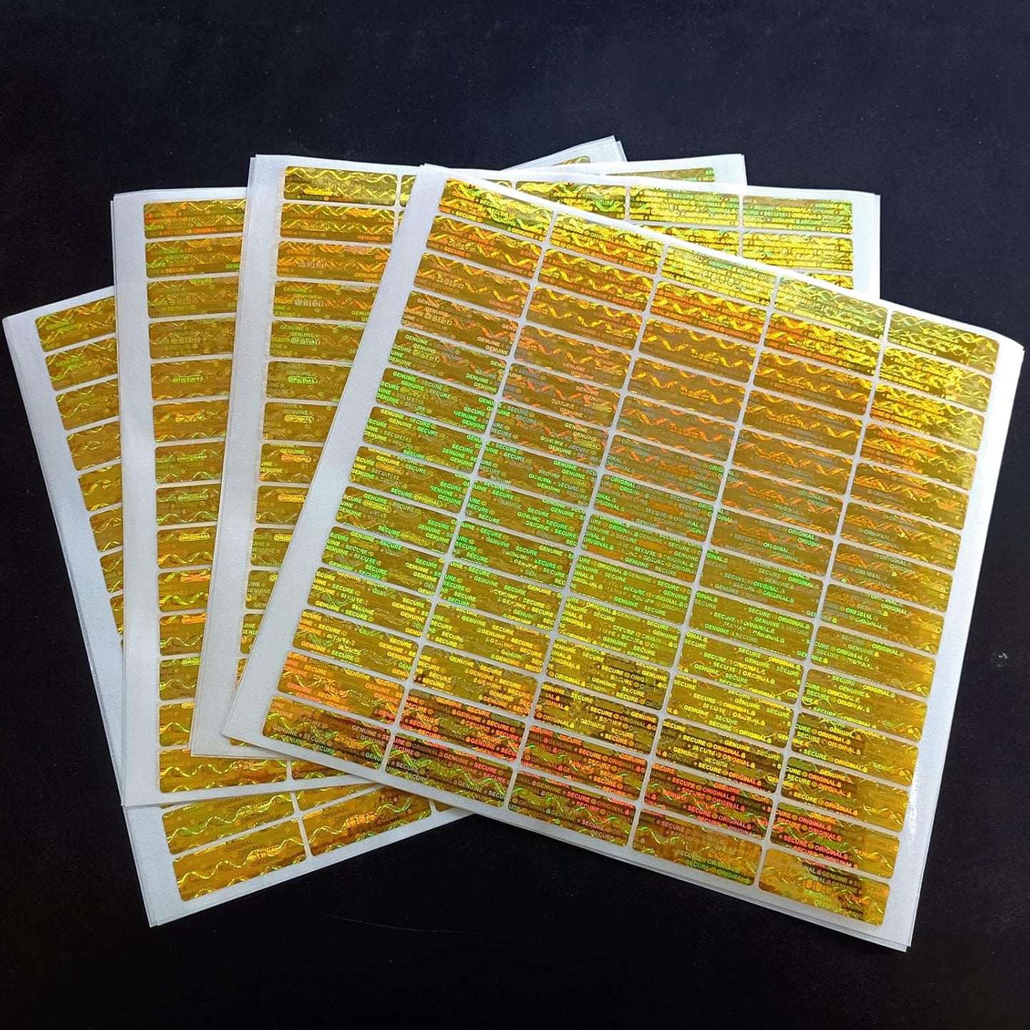 180pcs Hologram Tamper Proof Stickers Security Labels Genuine Warranty Void Seal Tamper evident Original Sticker with Unique Serial Number (1.2x0.4inch,Gold)