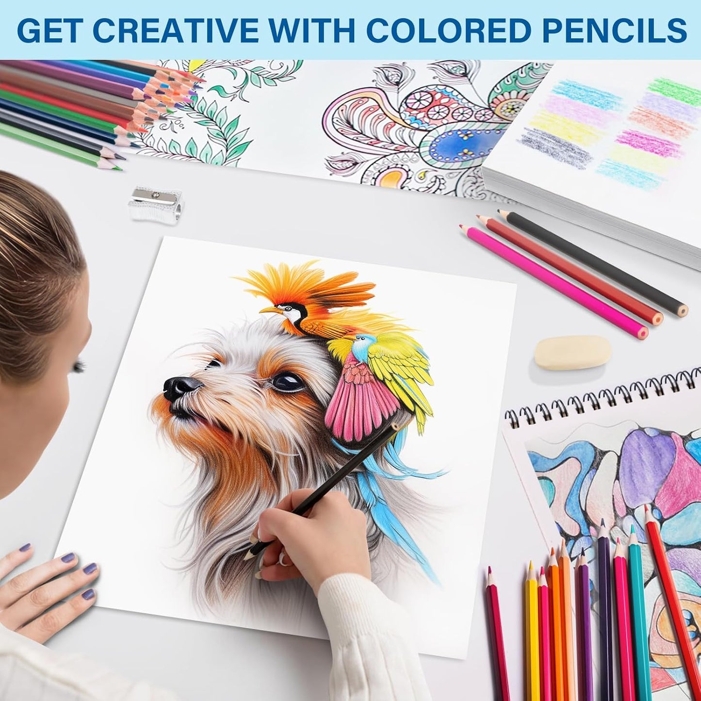 V-Opitos 48 Pack Colored Pencils Set, Pre-sharpened Coloring Pencils for Kids Beginners, Colored Pencils for Adult Coloring Books, Ideal Art Supplies for Sketching, Coloring & Painting