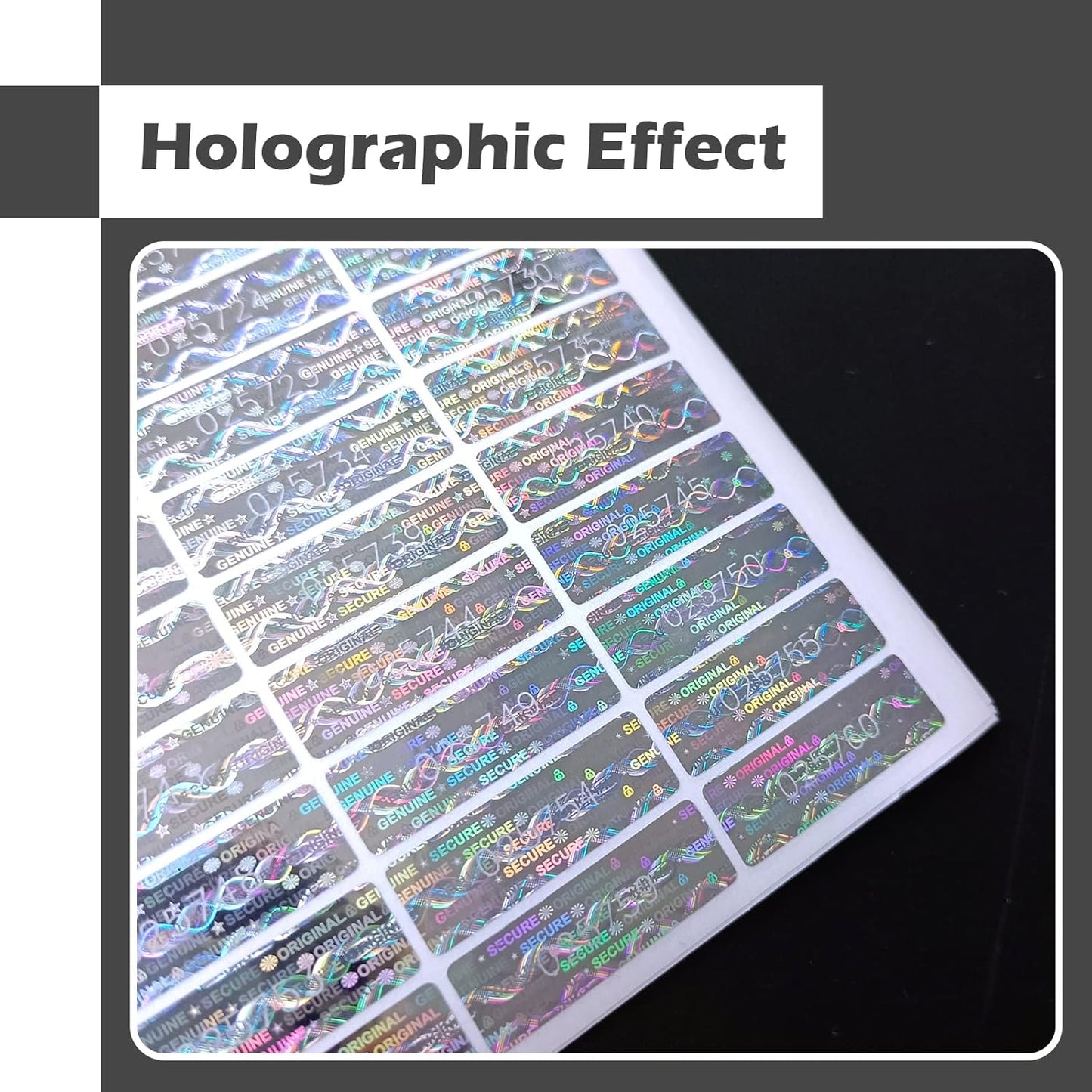 180pcs Tamper Proof Hologram Stickers Security Seal Genuine Warranty Void Label Tamper evident Seal Unique Serial Number (1.2x0.4inch)