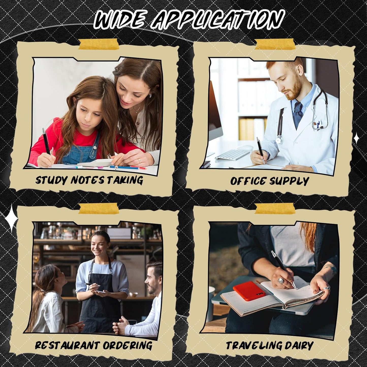 120 Pack Ballpoint Pens Bulk Retractable Gel Ink Pens Back to School Supplies 0.7mm Medium Point Black Ink Smooth Writing for School Office Journal Teacher Student Gifts(Black)