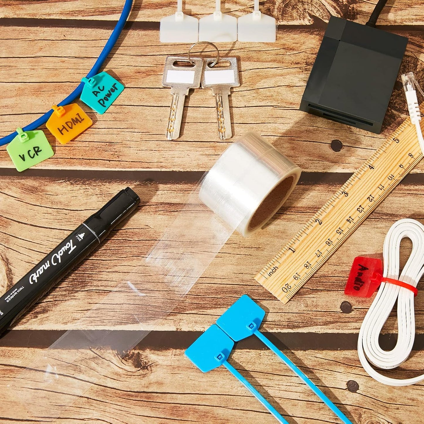 1000 Pieces Label Protector Clear Labels Wafer Seals Waterproof 0.59 x 0.98 Inch Back to School Clear Covers for Protecting Barcodes, Numbers and Stickers