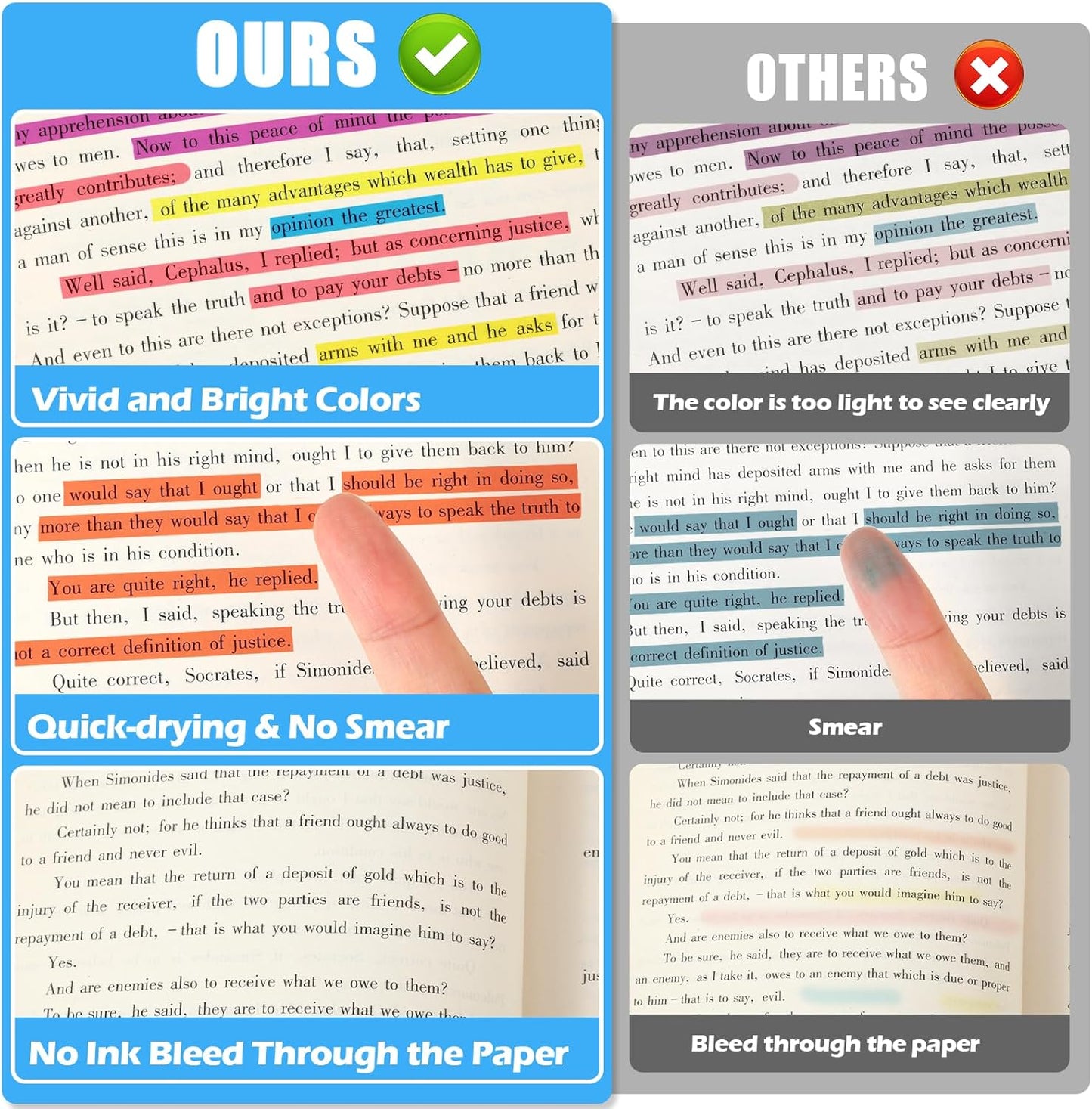 KIZZYEA 60 Pack Highlighters in 6 Assorted Colors, Chisel Tip Dry-Quickly Highlighters Bulk, No Bleed Highlighter Markers for Adult Kids, School Supplies for Teachers, Office Classroom Must Have