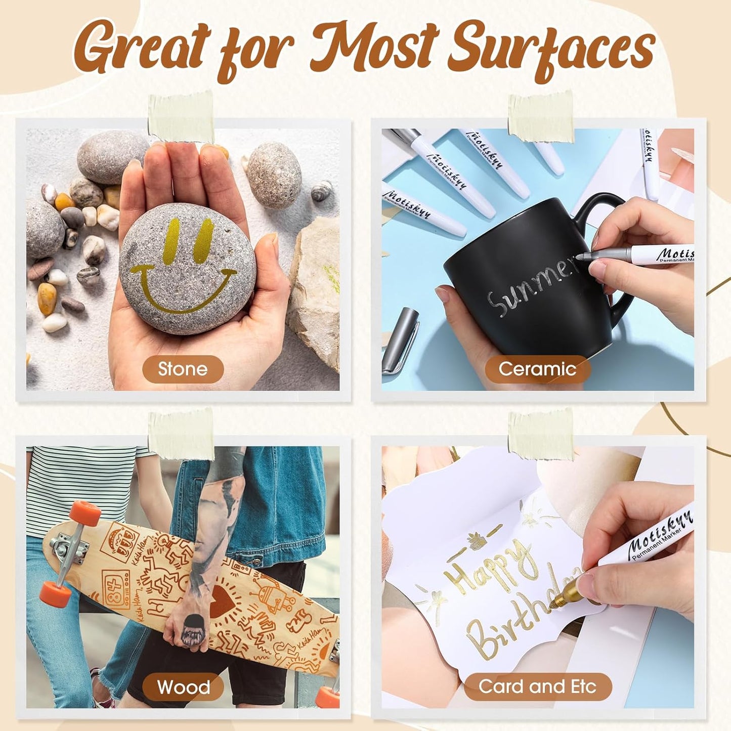 48 Pcs Metallic Permanent Markers Bulk Metallic Marker Pens Medium Tip Quick Dry Paint Pen for Classroom DIY Crafts Artist Illustration Gift Card Making (Gold and Silver)