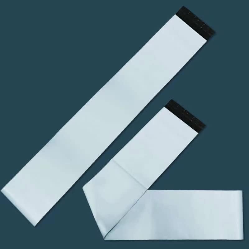 100 Pack 4x30 Inches Long Poly Mailers, Long Shipping Bags White Envelopes Packaging for Unique Narrow Items Mailing