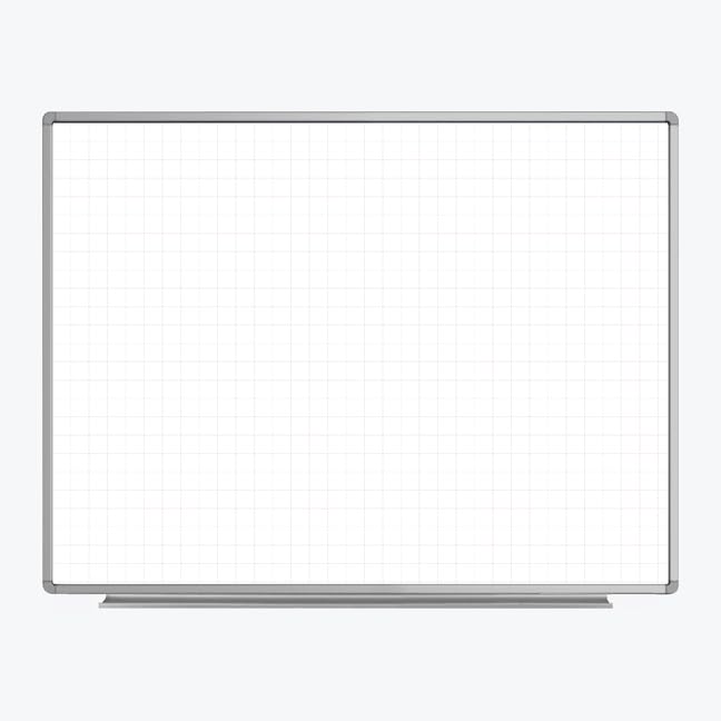 FSE 373-WB4836LB 48" x 36" Wall-Mounted Magnetic Ghost Grid Whiteboard