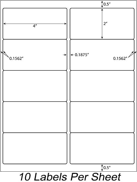 2"x4" Shipping Address Labels, 10-UP Blank Mailing Labels, White Self-Adhesive Customized Stickers for Inkjet and Laser Printer [500 Sheet, 5000 Labels]