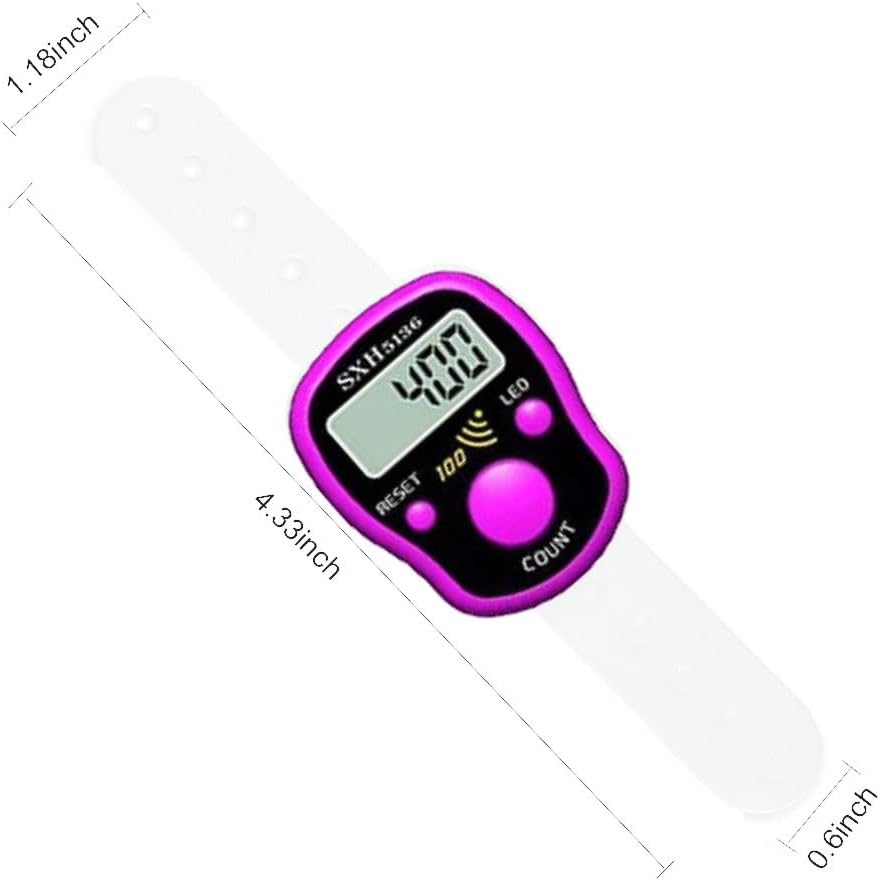 Finger Counter Click Manual Digital clicker, 5pack Stitch Tally Knitting Counters Led Re-settable Digits Pitch Electronic LCD Display finger Number Counter Fr Row, People, Score, Inventory,Crochet