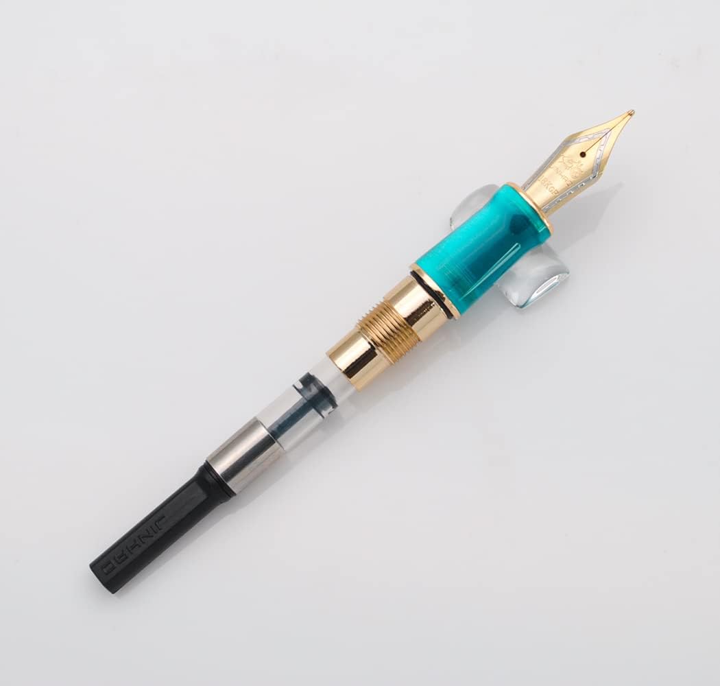 JINHAO 100 Fountain Pen with Ink Converter (Medium Nib 0.7mm, Peacock Blue)