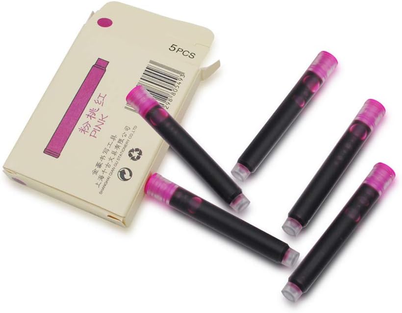 30pcs JINHAO Ink Cartridges Fountain Pen Refills for JINHAO and Baoer Pen Standard Size (Pink)