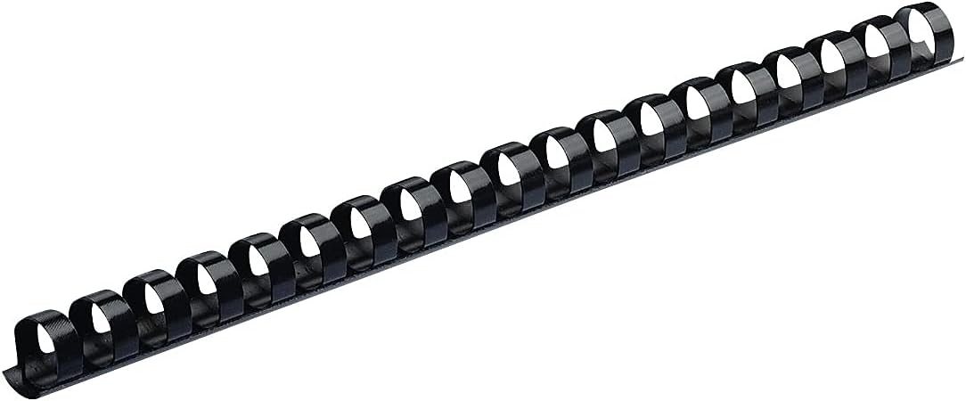 Fellowes 52326 Plastic Binding Combs - Round Back, 1/2 Inches, 90 Sheets, Black, 100 Pack