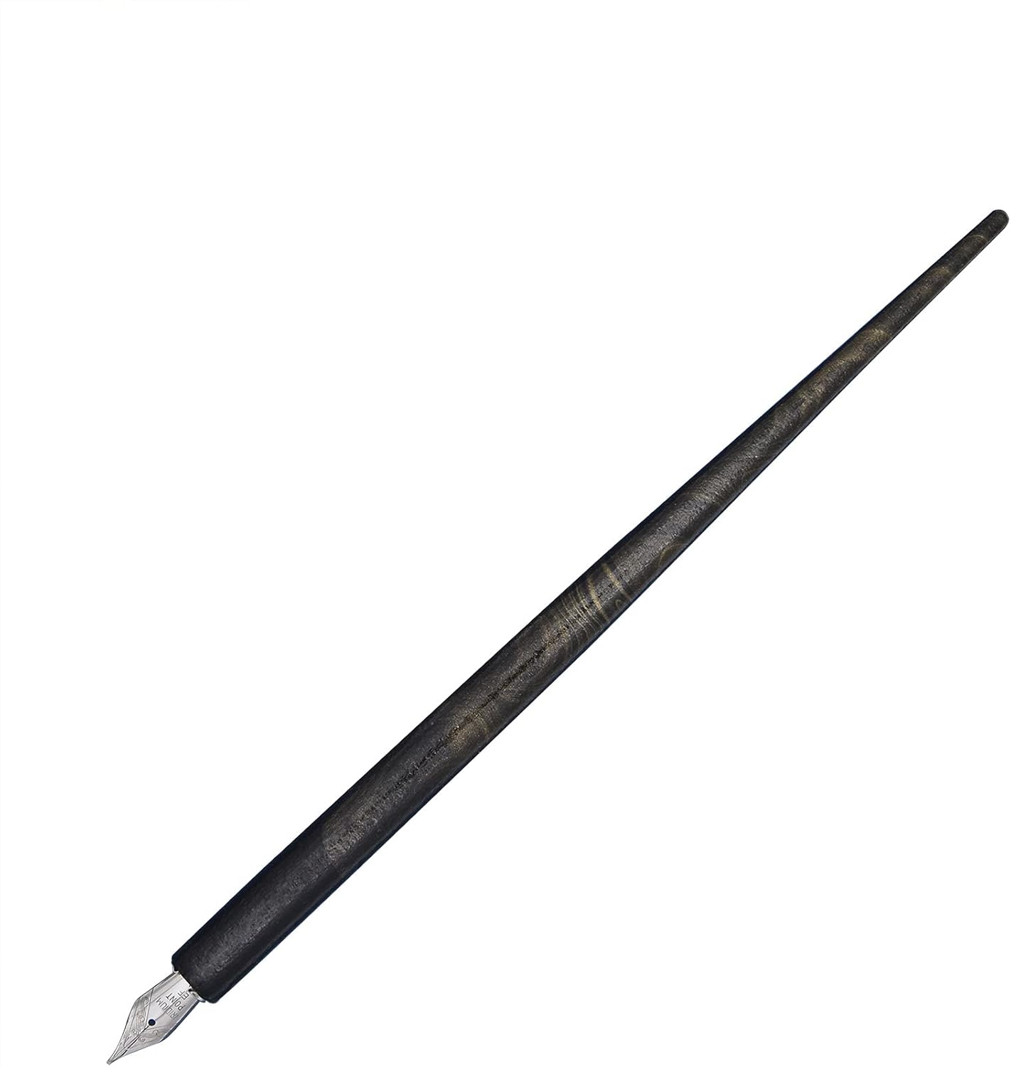 Gullor Wooden Dip Pen Calligraphy Set with Black Ink & 6 Nibs for Beginners, Kids, Writing, Signatures and Drawing, Black