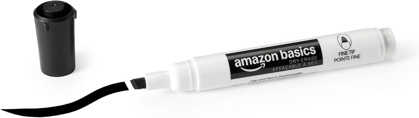 Amazon Basics Low-Odor Dry Erase Whiteboard Markers, Chisel Tip, Black, 36 Count