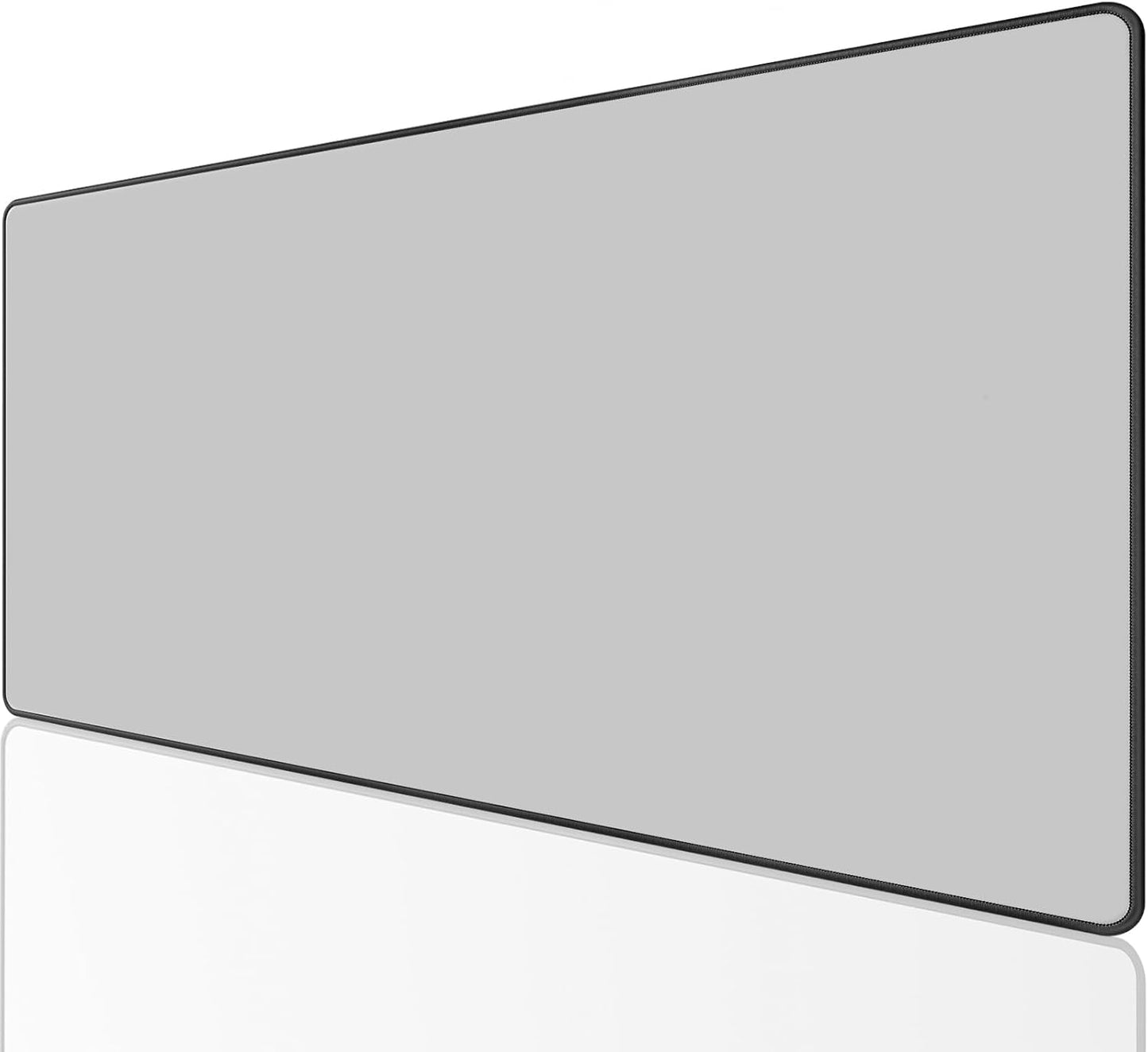 KTRIO Large Gaming Mouse Pad with Stitched Edges, Extended Mousepad with Superior Micro-Weave Cloth, Non-Slip Base, Water Resist Keyboard Pad for Gamer, Office & Home, 31.5x15.7in, Silver Grey