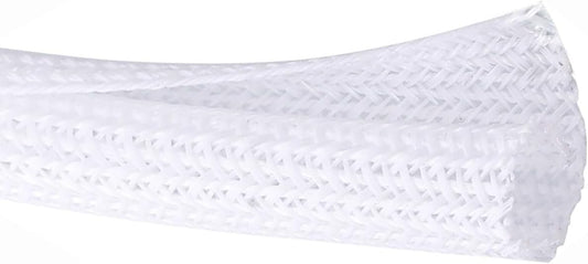 1/2" x100ft Split Sleeve Wire Loom Tubing - Chew-Proof Pet-Safe Cord Protector for USB, Power, Audio/Video Cables | Durable Cable Sleeve to Protect Cats & Wires | Easy Install, White