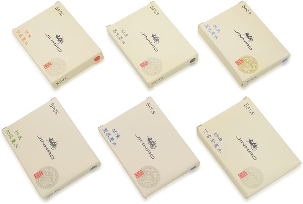 30pcs JINHAO Ink Cartridges Fountain Pen Refills for JINHAO and Baoer Pen Standard Size (Mixed Colors)