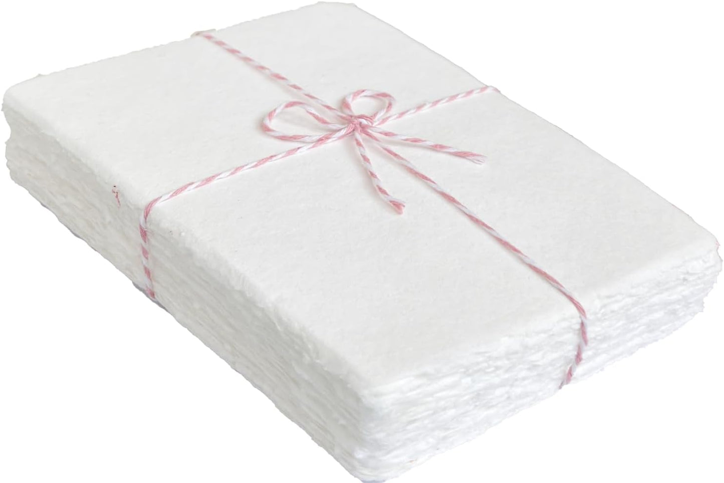 Handmade Cotton Paper with Deckle Edge Recycled Cotton Rag Mixed Media Card Stock for Postcards, Invitations, Crafts and Announcements (150gsm, 5x7 inch B6, 50 Pack)